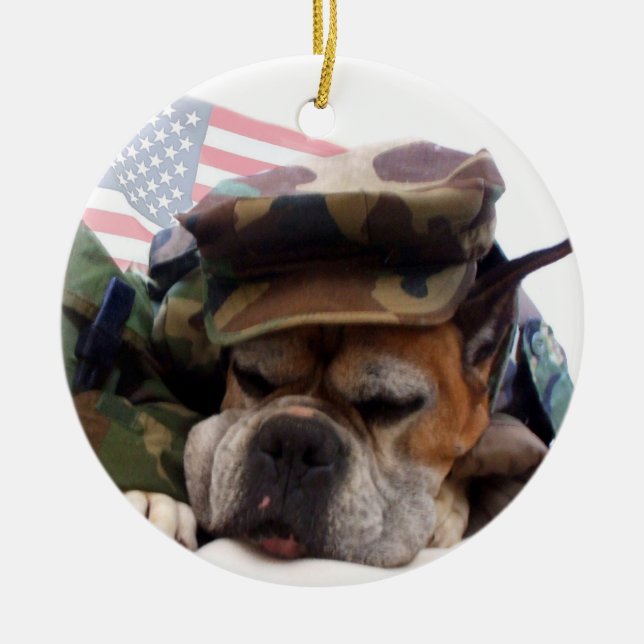 Patriotic Boxer ornement chien (Devant)