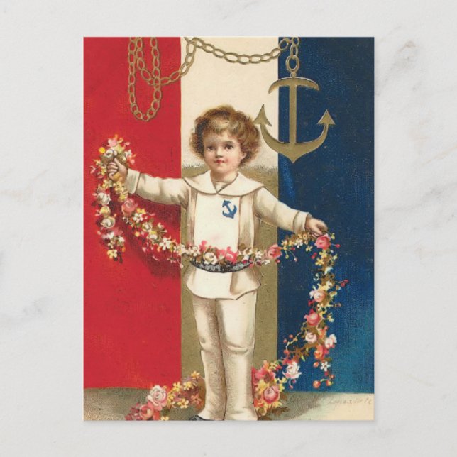 Patriotic Boy Postcard (Front)