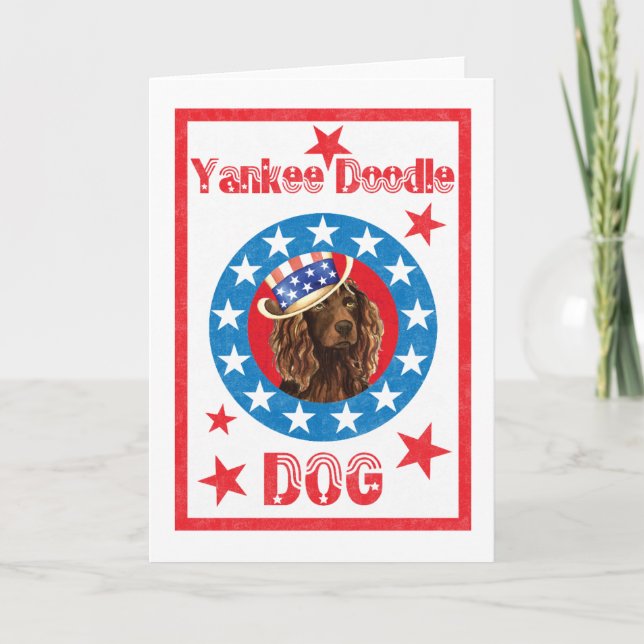 Patriotic Boykin Spaniel Card (Front)