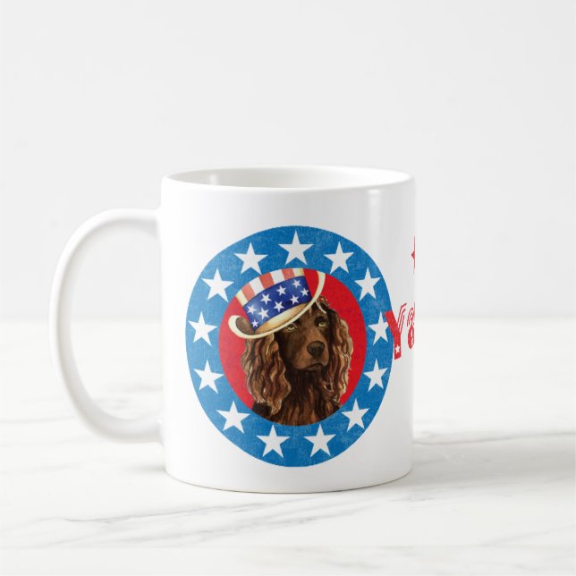 Patriotic Boykin Spaniel Coffee Mug (Left)
