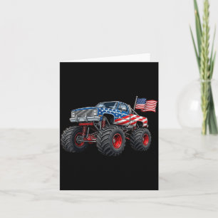 Patriotic Boys Men Truck USA Flag 4th of July Card