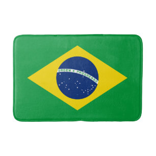 Patriotic Brazil Flag Bath Mat