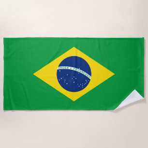 Patriotic Brazil Flag Beach Towel