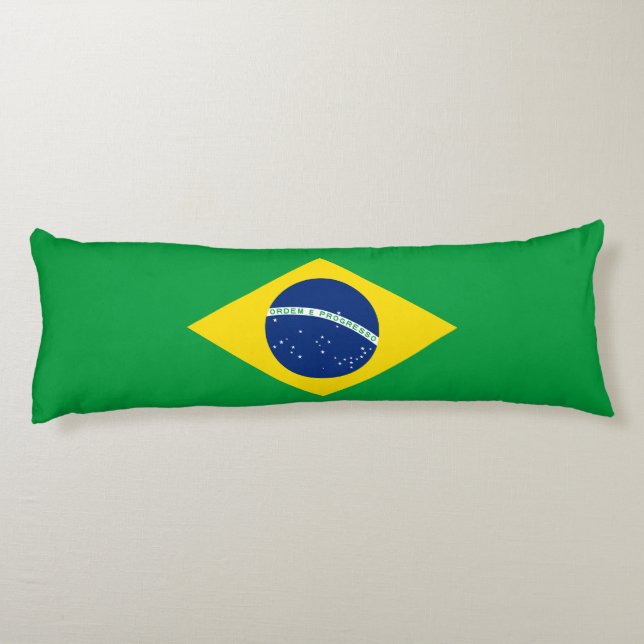 Patriotic Brazil Flag Body Pillow (Back)