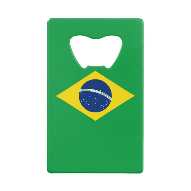 Patriotic Brazil Flag Credit Card Bottle Opener (Front)
