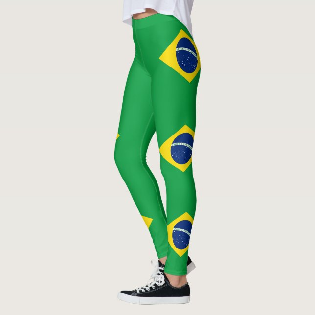 Patriotic Brazil Flag Leggings (Left)