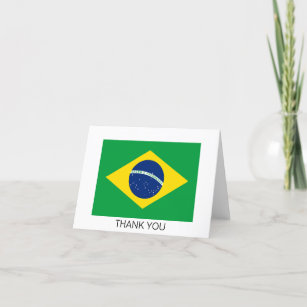 Patriotic Brazil Flag Thank You Card