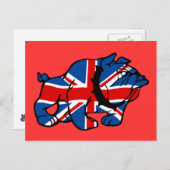 Patriotic British Bulldog Britsh flag Postcard (Front/Back)