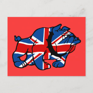 Patriotic British Bulldog Britsh flag Postcard