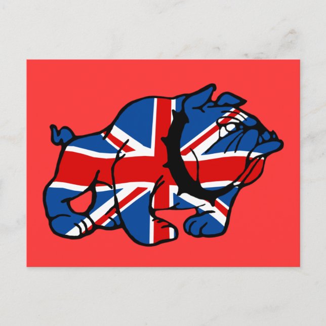 Patriotic British Bulldog Britsh flag Postcard (Front)