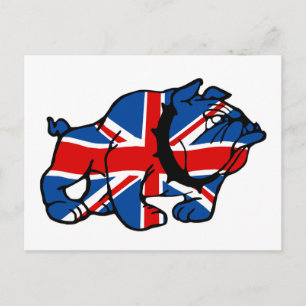 Patriotic British Bulldog Britsh flag Postcard
