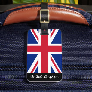 Patriotic British Flag Luggage Tag, United Kingdom Tag
