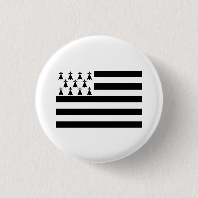 Patriotic Brittany Flag 1 Inch Round Button (Front)
