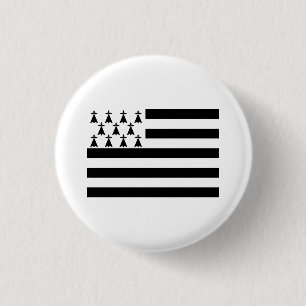 Patriotic Brittany Flag 1 Inch Round Button