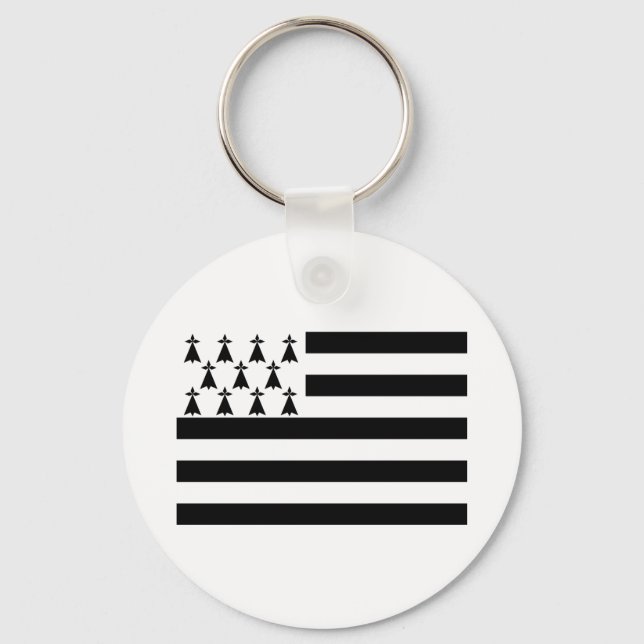 Patriotic Brittany Flag Keychain (Front)