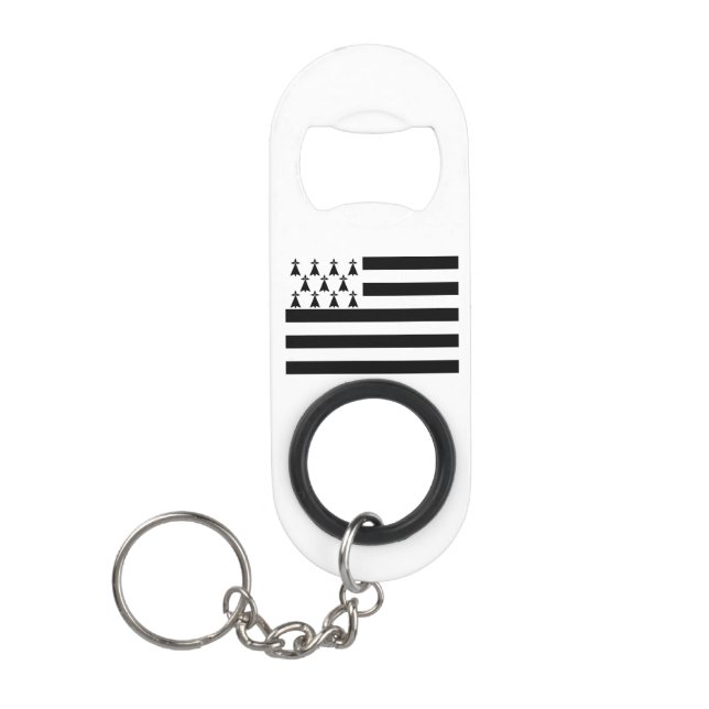 Patriotic Brittany Flag Keychain Bottle Opener (Front)