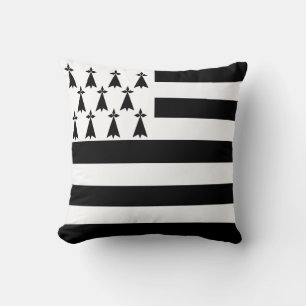 Patriotic Brittany Flag Throw Pillow