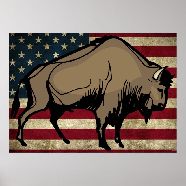 PATRIOTIC BUFFALO POSTER ART (Front)