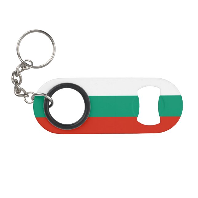 Patriotic Bulgarian Flag Keychain Bottle Opener (Front (Horizontal))