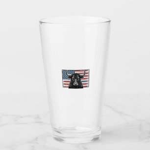 Patriotic Bull Flag Vintage Engraving Design_1 Glass