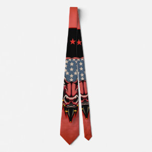 Patriotic bull head, an American bull.  Tie