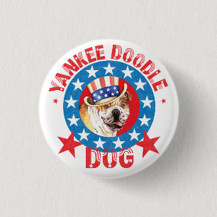 Patriotic Bulldog 1 Inch Round Button