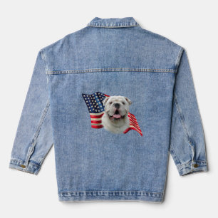Patriotic Bulldog Denim Jacket