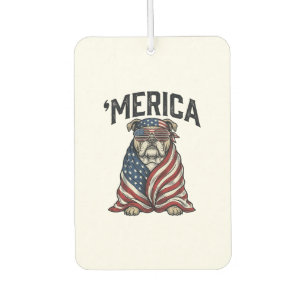 Patriotic Bulldog 'Merica Vintage Vector Shirt Des Air Freshener