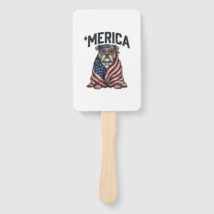 Patriotic Bulldog 'Merica Vintage Vector Shirt Des Hand Fan