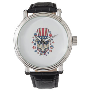 Patriotic Bulldog Vintage Engraving Shirt Design ( Watch
