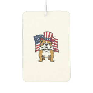 Patriotic Bulldog With Flag Vector Design_1 Air Freshener