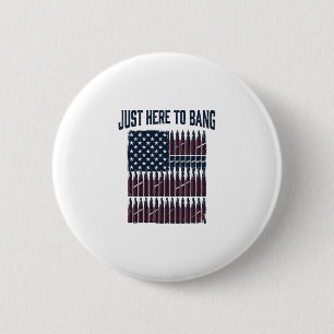 Patriotic Bullet Flag Funny Vintage Graphic T-Shir 2 Inch Round Button