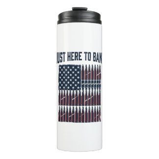Patriotic Bullet Flag Funny Vintage Graphic T-Shir Thermal Tumbler
