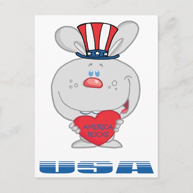 Patriotic Bunny Postcard (Front)