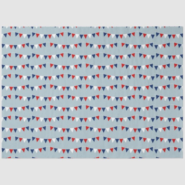 Patriotic Bunting Flag Pattern Tissue Paper (Front)