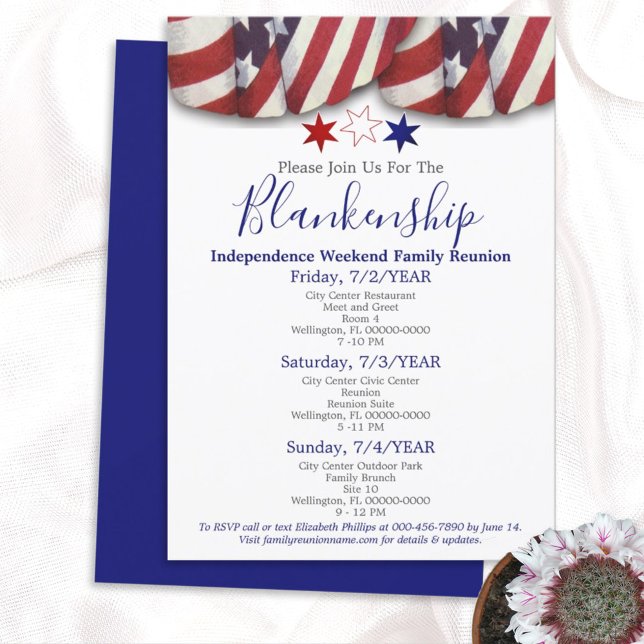 Patriotic Bunting Stars Family Reunion Template (Creator Uploaded)