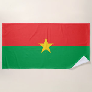 Patriotic Burkina Faso Flag Beach Towel