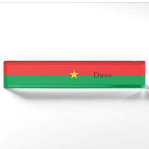 Patriotic Burkina Faso Flag Nameplate