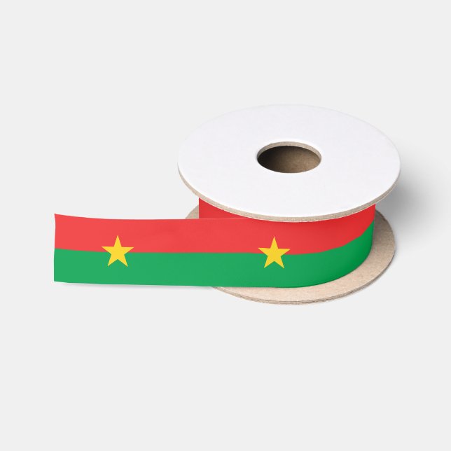 Patriotic Burkina Faso Flag Satin Ribbon (Spool)