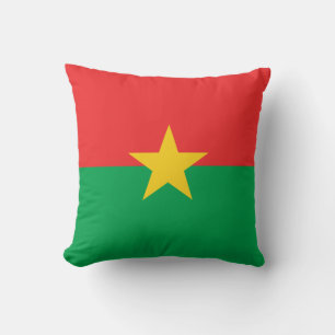 Patriotic Burkina Faso Flag Throw Pillow
