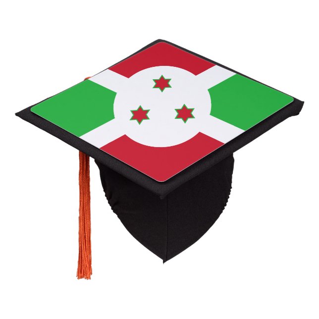 Patriotic Burundi Flag Graduation Cap Topper (Angled)