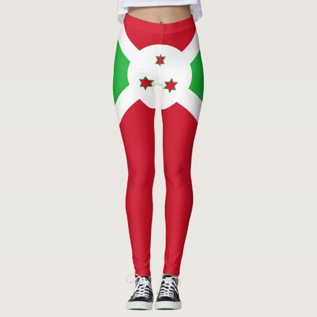 Patriotic Burundi Flag Leggings (Front)