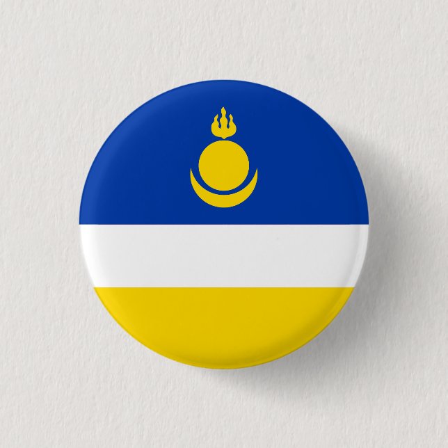 Patriotic Buryatia Flag 1 Inch Round Button (Front)