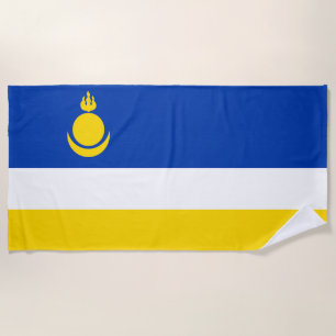 Patriotic Buryatia Flag Beach Towel