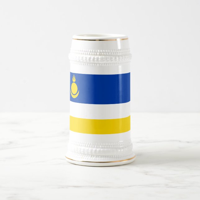 Patriotic Buryatia Flag Beer Stein (Center)