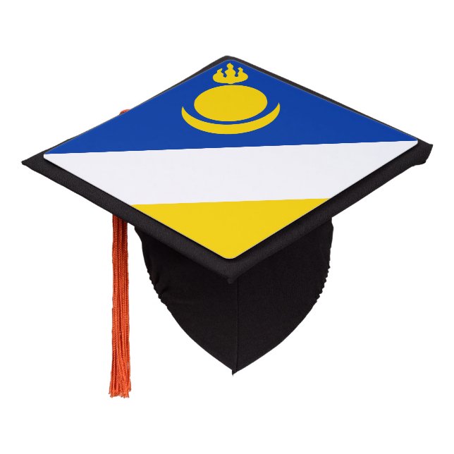 Patriotic Buryatia Flag Graduation Cap Topper (Angled)