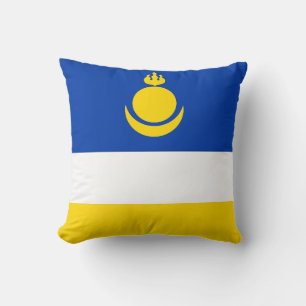 Patriotic Buryatia Flag Throw Pillow