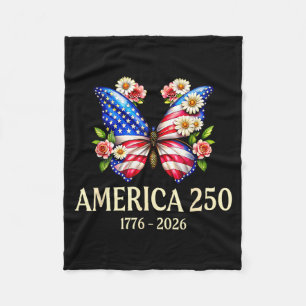 Patriotic butterfly usa 250th anniversary 1776-202 fleece blanket