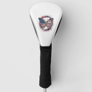 Patriotic Butterfly Vintage Engraving Vector Desig Golf Head Cover