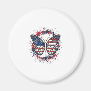 Patriotic Butterfly Vintage Engraving Vector Desig Magnet